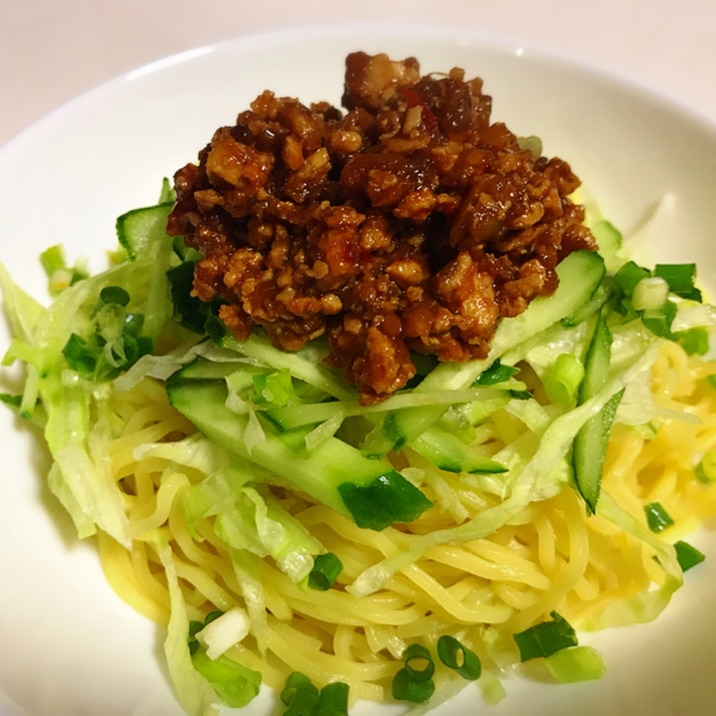 鶏ひき肉で!旨辛肉味噌 冷やし麺